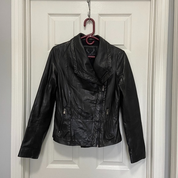 Bod and Christensen Leather Moto Jacket - Picture 1 of 15